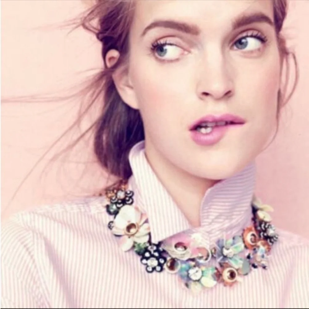 J. Crew Sequin Brulee Flower Necklace